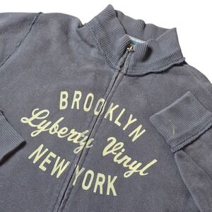 VTG Fossil Men's L Brooklyn NY Graphic Full Zip Sweatshirt Y2K Streetwear
